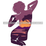 Sensual Woman Silhouette African Wildlife Proud Roots Safari Savanna Africa Continent Exotic Scenic SVG Cutting Files