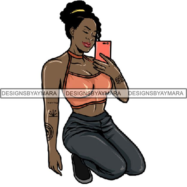 Afro Woman Tattoo Sexy Melanin Nubian Goddess PNG Files For Print Not For Cutting