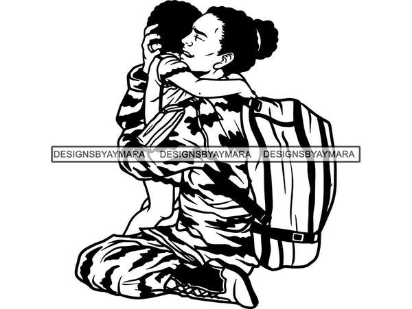 Military Woman USA Proud Melanin SVG Cut Files