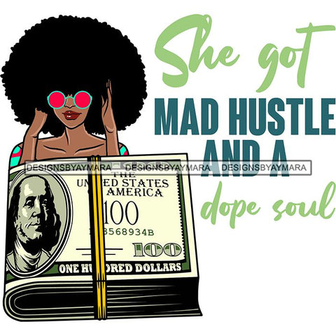 Afro Badass Goddess Hustle Woman Money Maker .SVG Cutting Files For Silhouette and Cricut and More!