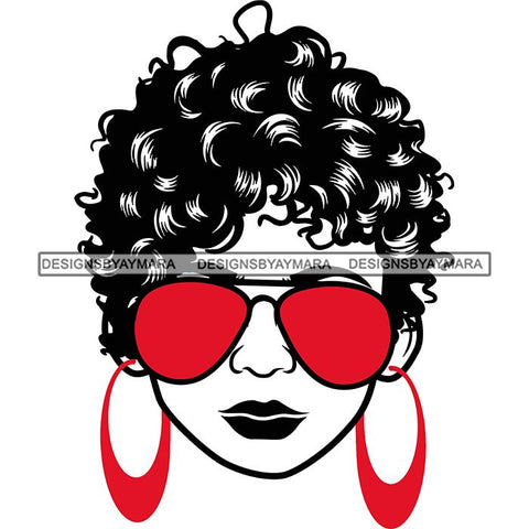 Afro Lola Boss Lady Dope Diva Glamour Wearing Glasses Accesories .SVG Cut Files