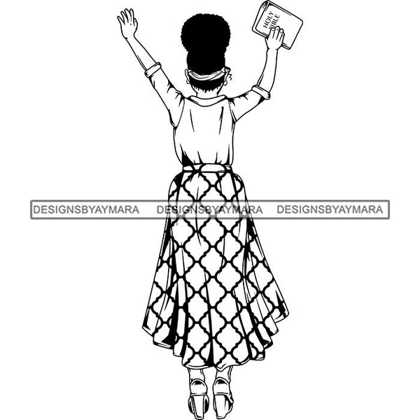 Afro Lola Praying Begging Asking God Lord Faith Strength .SVG Vector Clipart Cutting Files For Silhouette Cricut and More!