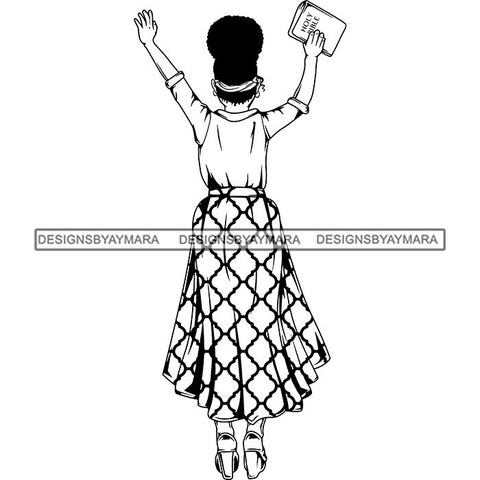 Afro Lola Praying Begging Asking God Lord Faith Strength .SVG Vector Clipart Cutting Files For Silhouette Cricut and More!
