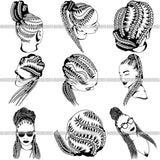 Super Bundle 100 Afro Woman Braids Dreads Dreadlocks Hairstyle SVG Cut Files For Silhouette and Cricut