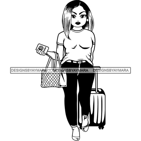 Lola Travel Vacation Getaway Black Proud Woman Traveling .SVG Cutting Files For Silhouette and Cricut and More!
