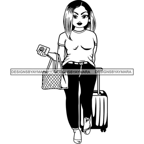 Lola Travel Vacation Getaway Black Proud Woman Traveling .SVG Cutting Files For Silhouette and Cricut and More!