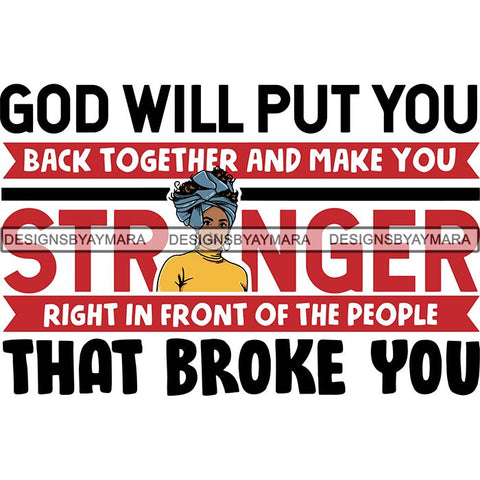 Afro Woman God Lord Life Quotes SVG Cutting Files For Silhouette and Cricut and More!