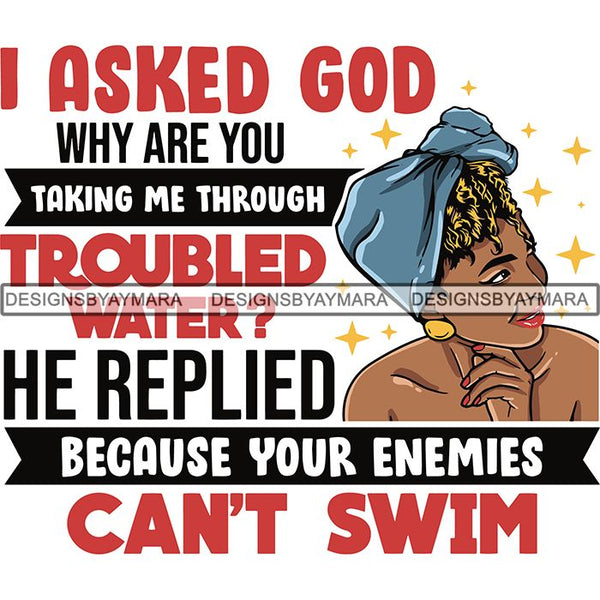 Afro Woman God Lord Life Quotes SVG Cutting Files For Silhouette and Cricut and More!
