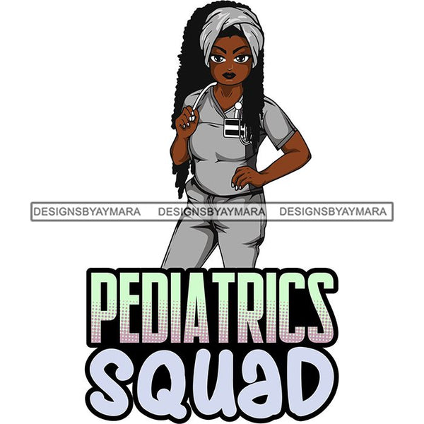 Afro Lola Nurse Medical Occupation SVG Cutting Files For Cricut Silhouette and More