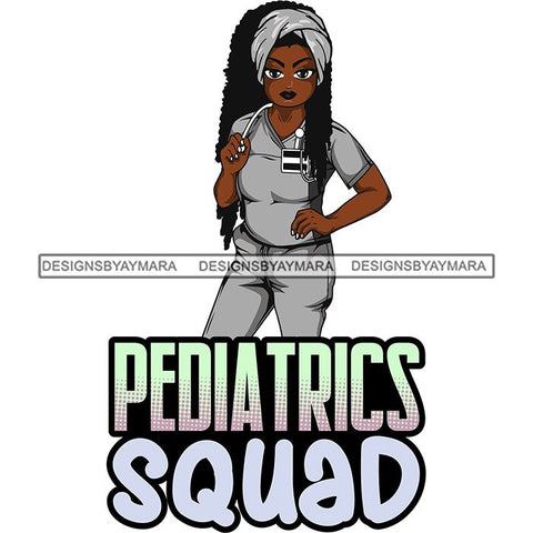 Afro Lola Nurse Medical Occupation SVG Cutting Files For Cricut Silhouette and More