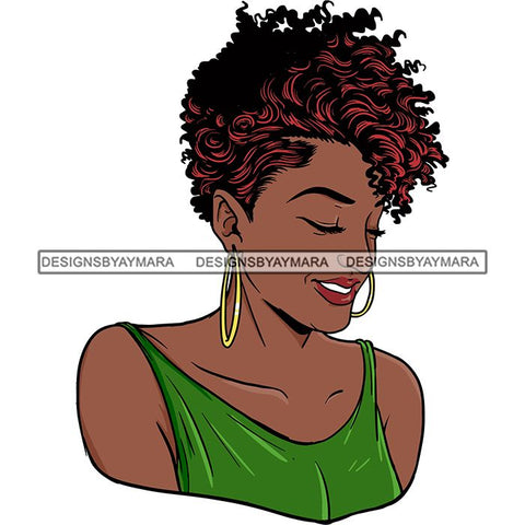 Afro Woman Short Haircut Curly Hairstyle Fashion Makeup Glamour SVG Files For Cutting and More!