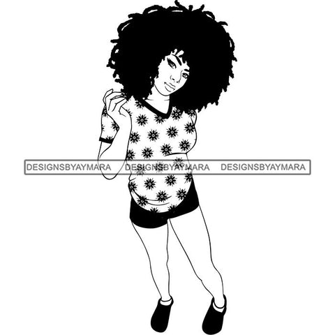 Afro Nubian Melanin Popping Kinky Hair Beautiful African American Woman SVG Cutting Files