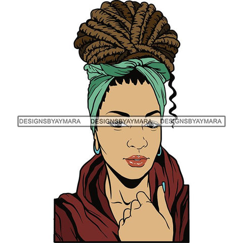 Beautiful Woman Turban Head Wrap Hairstyle SVG Files For Cutting and More!