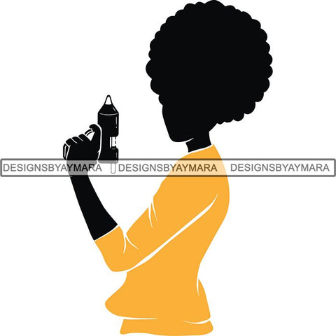 Afro Craft Lady SVG Cutting Files For Silhouette Cricut and More