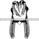 Afro Woman Braids Dreads Dreadlocks Hairstyle SVG Cut Files For Silhouette and Cricut