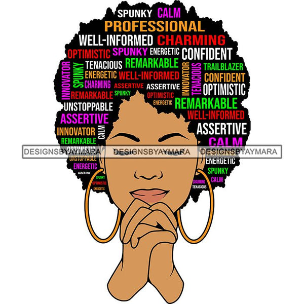 Afro Succesful Woman Hair Quotes Black Lives Matter Proud Roots Nubian Melanin SVG Cut Files