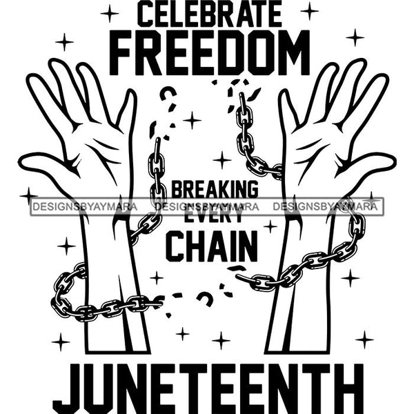 Juneteenth Emancipation Freedom June 19 Holiday African American History  SVG PNG JPG Vector Cutting Files