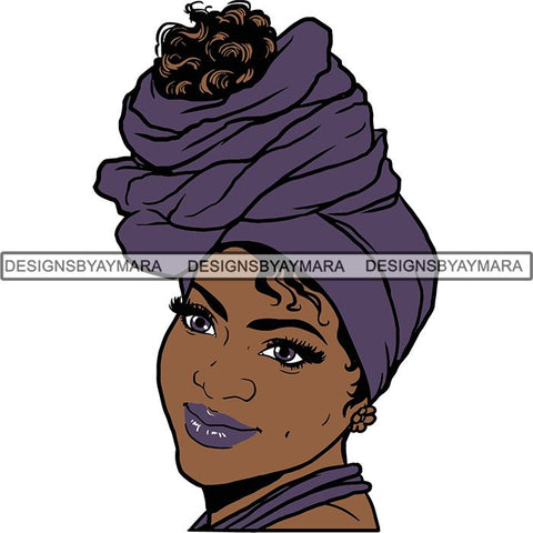 Afro Woman SVG Turban Head Wrap Cutting Files For Silhouette Cricut and More