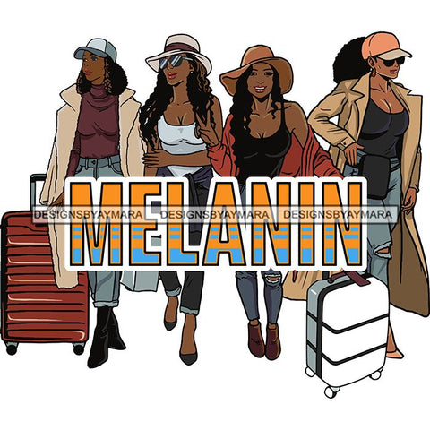 Ladies Getaway Vacation Trip Travel Adventure Best Friends Forever Buddy Sister Divas Melanin Girlfriends SVG Files For Cutting and More!