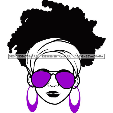 Afro Lola Boss Lady Dope Diva Glamour Wearing Glasses Accesories .SVG Cut Files