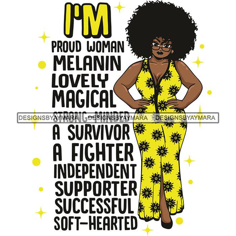 Afro Woman I'm Successful Quotes SVG Files For Cutting and More!