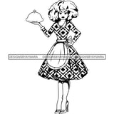 Afro Chef Lola Cooker Cooking Culinary Profession .SVG Clipart Vector Cutting Files For Circuit Silhouette Cricut and More!