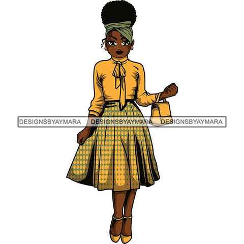 Afro Lola Classy Fashion Girl Fashionable Woman .SVG Clipart Cutting Files For Silhouette and Cricut and More!