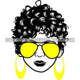 Afro Lola Boss Lady Dope Diva Glamour Wearing Glasses Accesories .SVG Cut Files