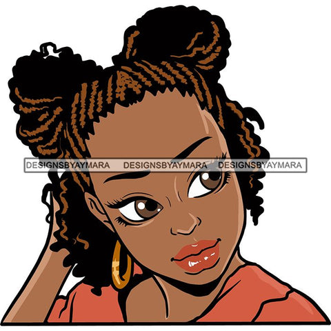 Afro Black Woman Sister-lock Hairstyle .SVG Cutting Files For Silhouette Cricut and More!