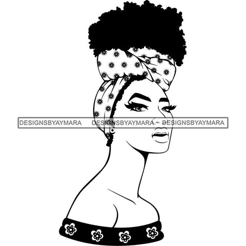 Afro Nubian Melanin Popping Kinky Hair Beautiful African American Woman SVG Cutting Files