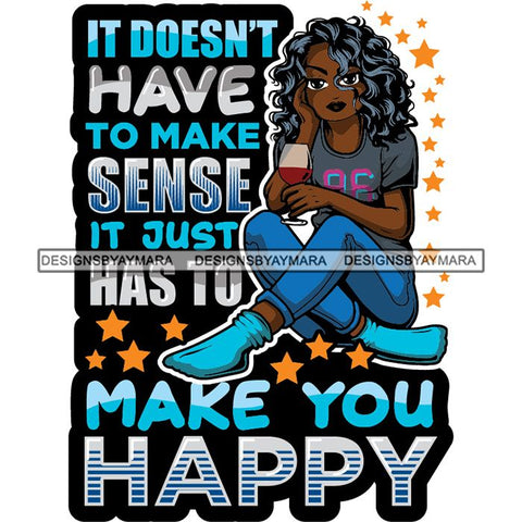 Afro Lola Drinking Wine Life Quotes .SVG Cutting Files For Silhouette and Cricut and More!