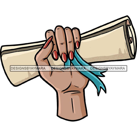 Graduation Achievement Hard Work Diploma Success Robe Cap Certificate College SVG Cutting Files