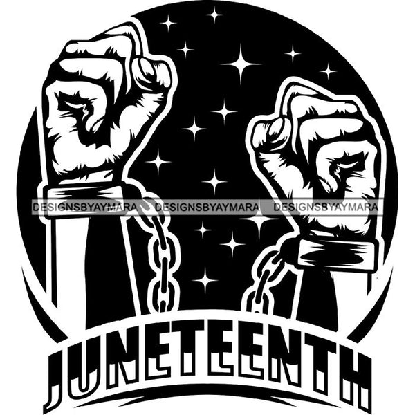June 19 Juneteenth Emancipation Freedom Holiday African American History  SVG PNG JPG Vector Cutting Files