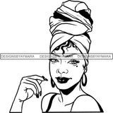 Afro Woman SVG Turban Head Wrap Cutting Files For Silhouette Cricut and More