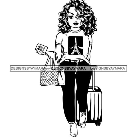 Lola Travel Vacation Getaway Black Proud Woman Traveling .SVG Cutting Files For Silhouette and Cricut and More!