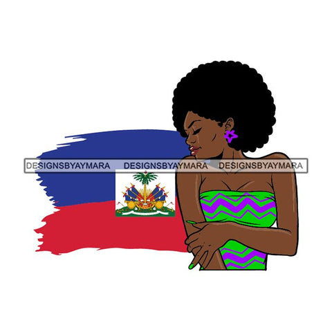 Haiti Country Afro Diva Proud Roots Pretty Woman Fashion .SVG Cutting Files For Silhouette and Cricut and More!