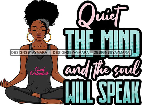 Afro Lola Doing Yoga Inhale Exhale Meditating Relax Meditate .SVG Cutting Files For Silhouette Cricut and More!
