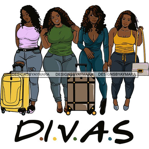 Ladies Getaway Vacation Trip Travel Adventure Best Friends Forever Buddy Sister Divas Melanin Girlfriends SVG Files For Cutting and More!