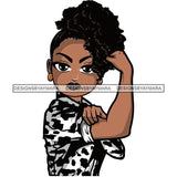 Afro Strong Lola Flexing We Can Do It Woman Power .SVG Cutting Files For Silhouette Cricut and More!