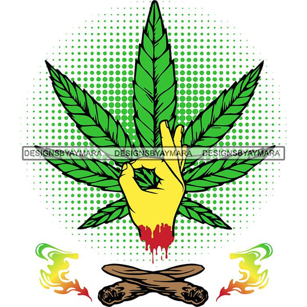 Weed Leaf Dope Cannabis Medical Marijuana Joint Blunt High Life SVG Cutting Files