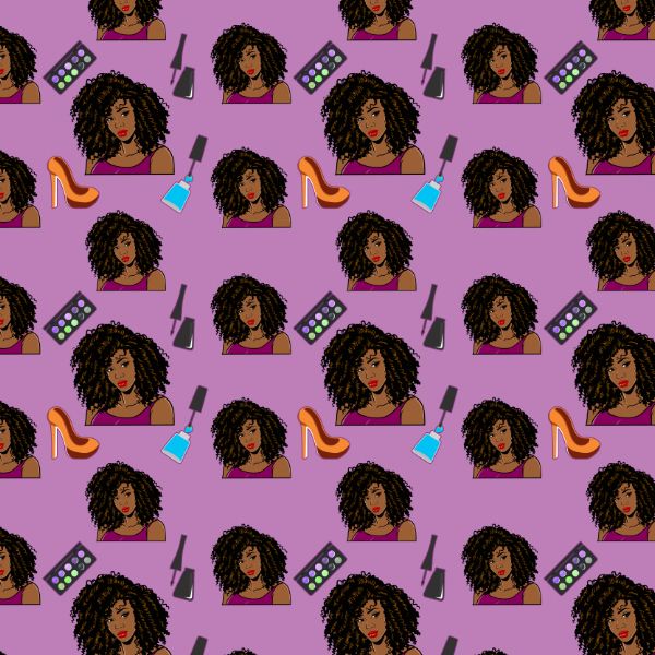 Fashion Lady Seamless Pattern Abstract Decorative Background Vector Designs SVG Files For Cutting and More!
