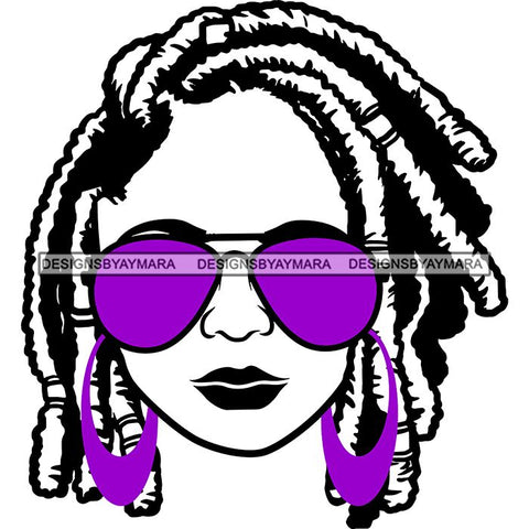 Afro Lola Boss Lady Dope Diva Glamour Wearing Glasses Accesories .SVG Cut Files