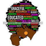Afro Succesful Woman Hair Quotes Black Lives Matter Proud Roots Nubian Melanin SVG Cut Files