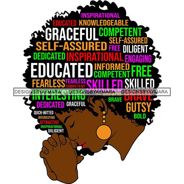 Afro Succesful Woman Hair Quotes Black Lives Matter Proud Roots Nubian Melanin SVG Cut Files