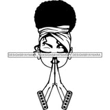 Afro Lola Praying Begging Asking God Lord Faith Strength .SVG Vector Clipart Cutting Files For Silhouette Cricut and More!