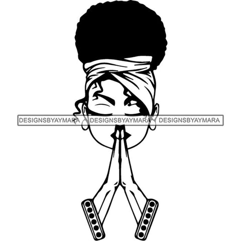 Afro Lola Praying Begging Asking God Lord Faith Strength .SVG Vector Clipart Cutting Files For Silhouette Cricut and More!