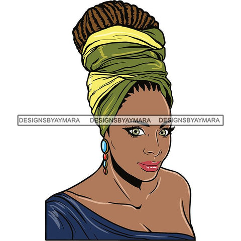 Beautiful Woman Turban Head Wrap Hairstyle SVG Files For Cutting and More!