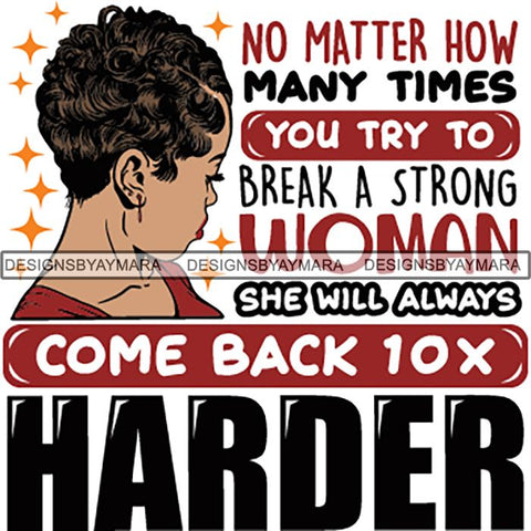 Strong Successful Afro Woman Quotes .SVG Cutting Files For Silhouette Cricut and More
