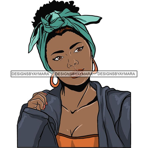 Beautiful Woman Turban Head Wrap Hairstyle SVG Files For Cutting and More!