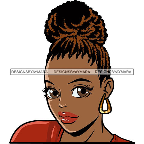 Afro Black Woman Sister-lock Hairstyle .SVG Cutting Files For Silhouette Cricut and More!